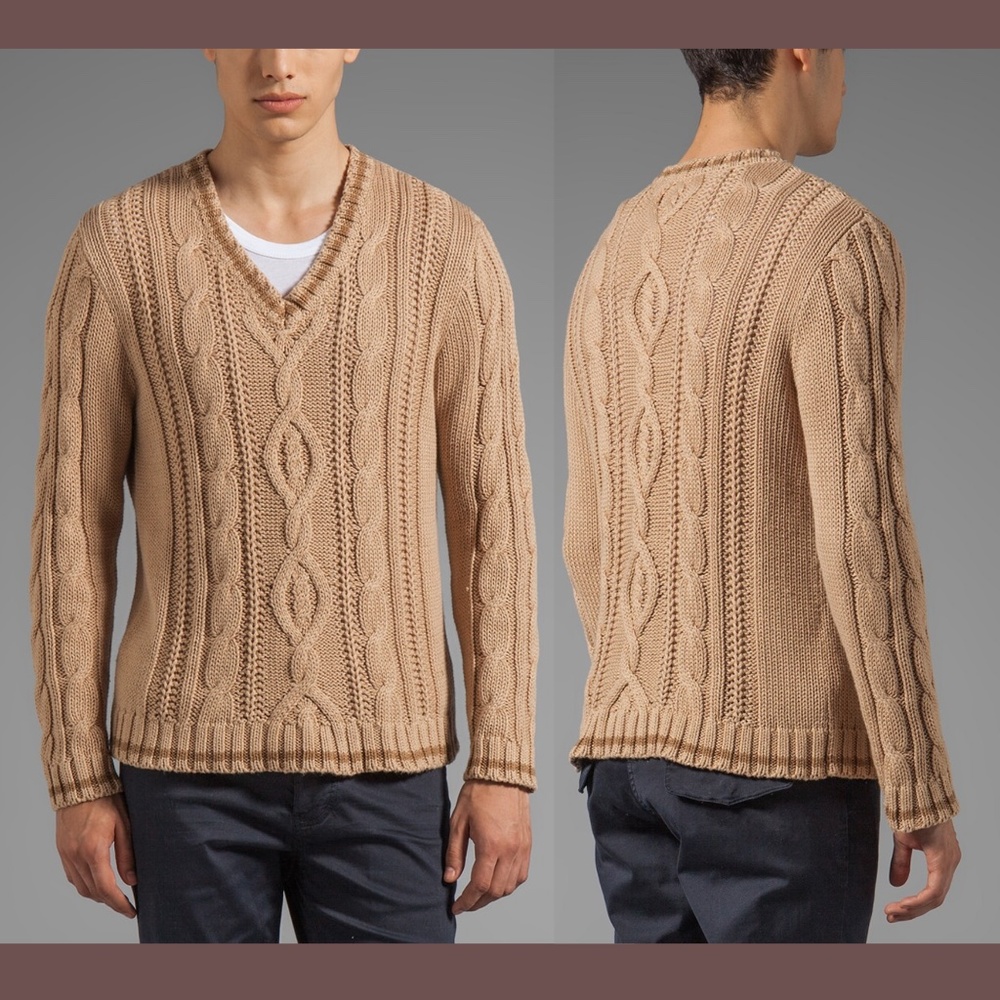NWT Gant Rugger Loose Cable Knit Sweater Bisquit‎ Beige [SZ XXL ]